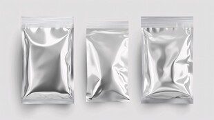 三个银色拉链袋展示图