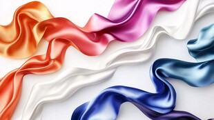 五彩绸缎舞动的优雅瞬间