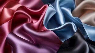 多彩绸缎的优雅质感展示