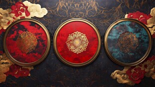 中式古典风圆形装饰盘