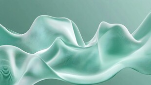 青绿色流动波浪质感背景