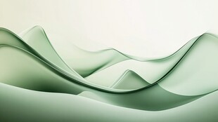 绿色流动抽象波浪背景图