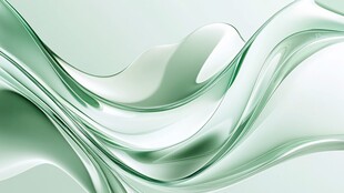 梦幻绿调流动质感背景图