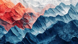 梦幻渐变山脉艺术图景