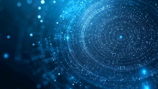 科技感蓝色圆形数据背景图