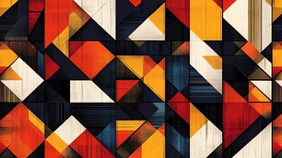 几何拼接多彩抽象图案