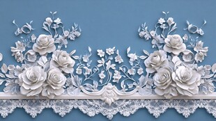 白色花卉蕾丝装饰图案