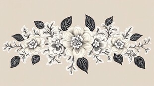 黑白花卉装饰图案