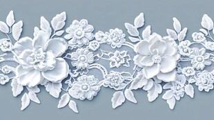 白色立体花朵蕾丝花边