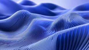 蓝色线条波浪形抽象图案