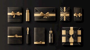 黑金礼盒套装展示
