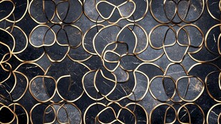 黑金环形几何纹理图案