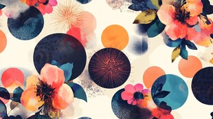花卉圆点图案背景设计