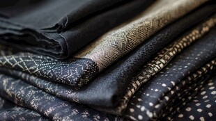 多样深色布料堆叠展示