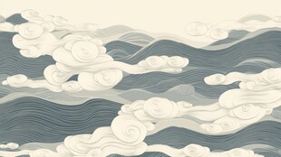 中式云浪图案背景纹理