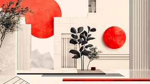 中式极简风室内装饰景观