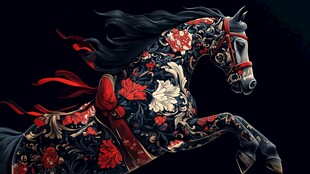 繁花骏马 灵动绚丽的艺术之作