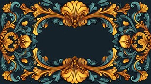欧式复古华丽花纹装饰框