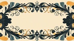 复古花卉边框装饰图案
