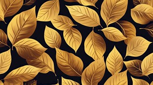 金色树叶无缝背景图案