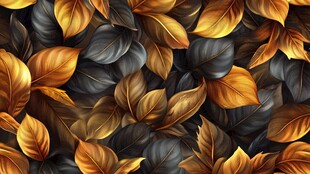 金秋叶片无缝纹理图案