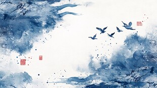 水墨飞鸟图