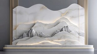 山水大理石背景墙设计