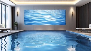 室内奢华泳池艺术装饰墙