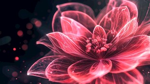 梦幻粉色透明花朵绽放