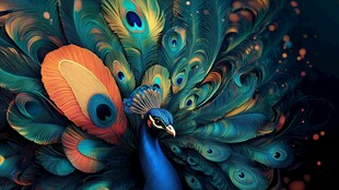 绚丽孔雀开屏 梦幻之美