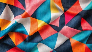 多彩几何图案织物纹理