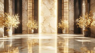 奢华大理石大厅花卉装饰