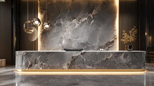 现代奢华大理石风格接待台