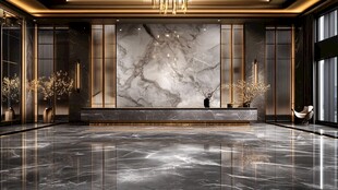 豪华大理石大厅前台设计