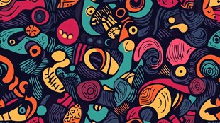 炫彩抽象涂鸦图案背景