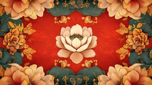 中式繁花背景图