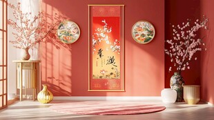 中式客厅的雅致新春布置