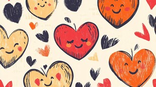 可爱手绘爱心图案背景