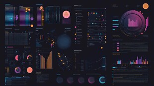 科技感数据可视化界面元素