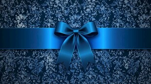 蓝色缎带蝴蝶结花纹背景