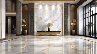 豪华大理石装饰的大气门厅