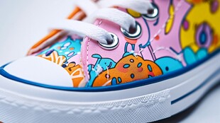 多彩卡通图案潮流帆布鞋