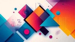 多彩几何抽象背景图案