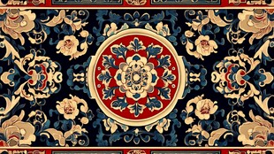 中式传统花纹古典地毯图案