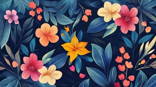 热带花卉图案背景