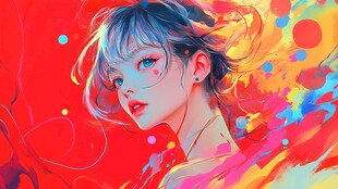 梦幻色彩动漫美少女头像