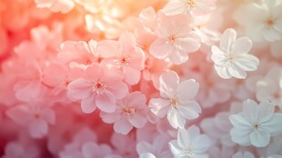 浪漫粉色樱花绽放美景