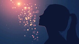 梦幻女孩与闪烁星光剪影