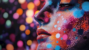 梦幻彩点绘就的独特面容