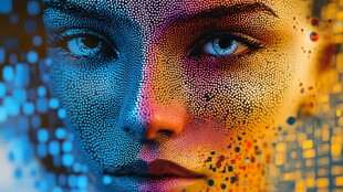 科技与艺术融合的人脸图像